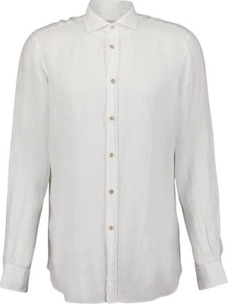 Boglioli Klassieke Witte Linnen Overhemd - Heren - Casual Overhemden - Wit - 3XL - Linnen - Overhemden