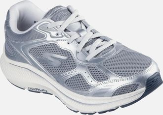 Skechers Womens Skechers GO RUN Consistent 2.0 Volt Leather Womens Grey/Silver Trainers - Size: 8