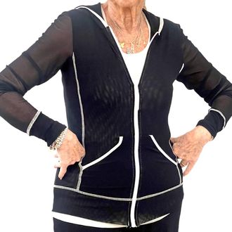 Petit Pois by Viviana G Long Sleeve Hoodie In Black