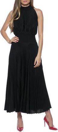 OLEG CASSINI Pleated Sleeveless Midi Dress in Black at Nordstrom Rack, Size X-Large