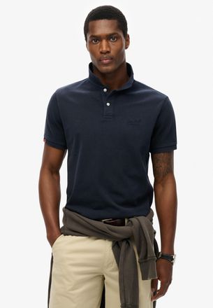 Superdry Poloshirt SUPERDRY VINT DESTROY POLO, Herren, Gr. M, blau (eclipse navy), Single Jersey, Obermaterial: 100% Baumwolle, unifarben, relaxed fit, Rundhal