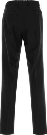 Pantaloni Torino Mens Cotton-Wool Blend Trousers Black Virgin