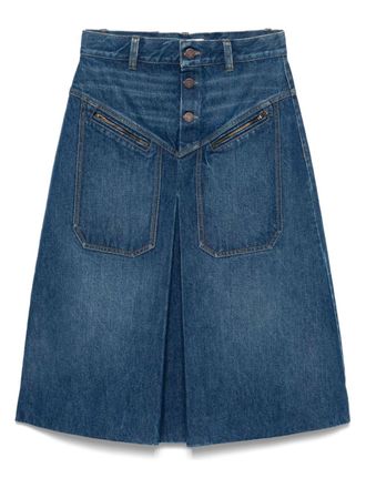 Chloé Womens Poplin Skirt in White | Size 36 | CHC23SJU05481