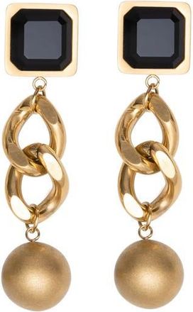 st. Moran Geo Street Onyx Drop Earrings in Black at Nordstrom Rack