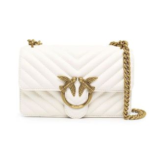 Pinko Shoulder Bags, female, White, Size: ONE SIZE Mini Love Shoulder Bag