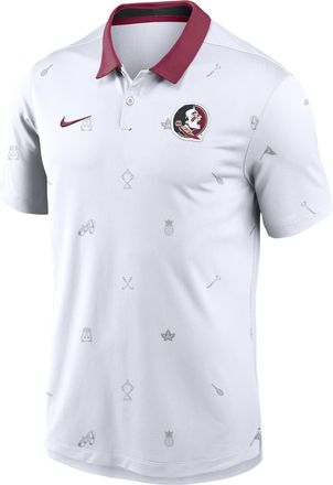 Nike Florida State Vapor Pattern Nike Mens Dri-FIT College Polo in White | 00HT12ARFTN-RNS
