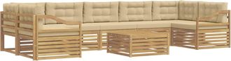 vidaXL Conjunto De Sof&aacute;s De Exterior 8 Uds. Y Beige Vidaxl