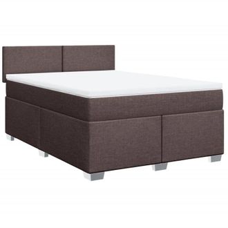 vidaXL Vidaxl - Cama Box Spring Con Colch&oacute;n Tela Marr&oacute;n Oscuro 140x200 Cm