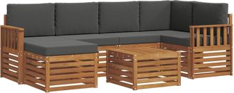 vidaXL Conjunto De Sof&aacute;s De Exterior 7 Uds. Natural Y Antracita Vidaxl