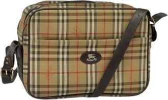 Burberry Pre-owned Cross Body Bags, female, Beige, Size: ONE SIZE Pre-owned Canvas Shoulder Bag