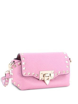 Valentino Garavani Rockstud Flip Lock Flap Bag Leather Mini crossbody bag - Pink