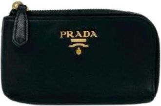 Prada Pre-owned Mini Bags, male, Black, Size: ONE SIZE Pre-owned Leather Coin Purse