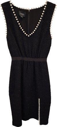Giambattista Valli Pearl-Embellished Tweed Dress in Black Polyamide