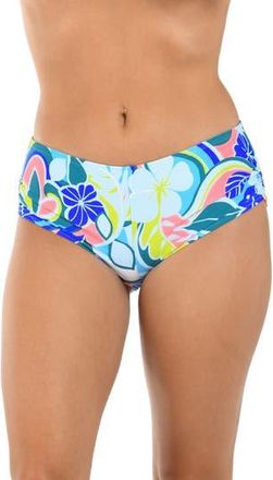 Citrus Hibiscus Hot Pants Swim Bottoms in Blue/Green Multi at Nordstrom Rack, Size X-Small