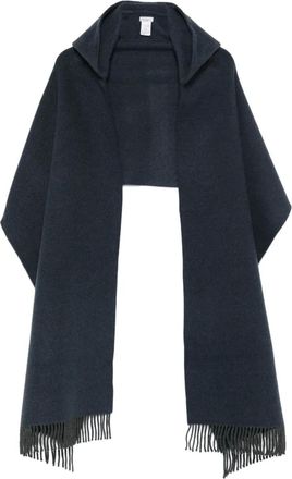 Brunello Cucinelli Mantella con frange - Blu