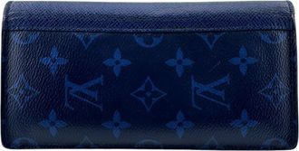 Louis Vuitton Blue Taigarama Leather Long Wallet (Bi-Fold) (Pre-Owned)