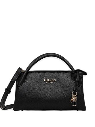 Guess Co Leren handtas met textuur - Zwart