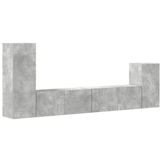 Berkfield Home 4 Piece TV Cabinet Set Concrete Grey Engineered Wood