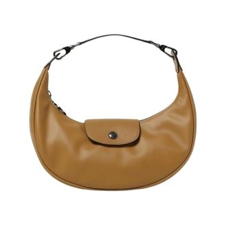 Longchamp Handbags, female, Brown, Size: ONE SIZE Leather Shoulder Bag