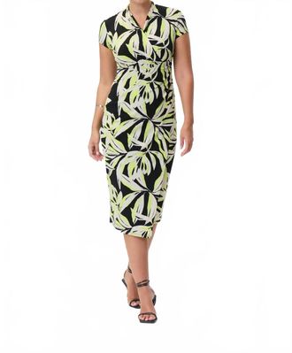 Joseph Ribkoff Cap Sleeve Wrap Dress In Multi