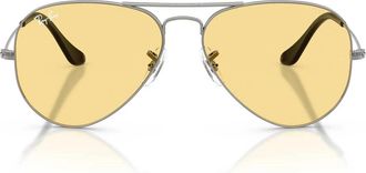 Ray-Ban Sunglasses Rb3025 004/R6 Aviator Gunmetal/Yellow Unisex