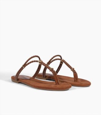 Schutz Womens Cordelia Flat Sandal In Cognac