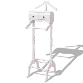 vidaXL Perchero Gal&aacute;n De Noche Con Almacenaje De Madera Blanco Vidaxl Blanco