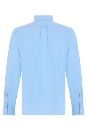 GANT Mens Long Sleeve Linen Shirt Light Blue