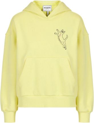 Iceberg Cropped Hoodie - Dames - Hoodies - Geel - XS - Katoen - Hoodies & sweatvesten