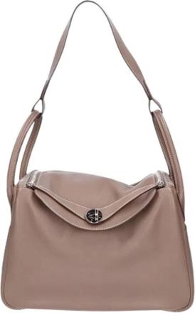 Herm&egrave;s Pre-owned Vintage Shoulder Bag - Dames - Vintage Schoudertas - Beige - ONE Size - Leer - Vintage