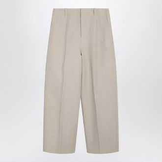 Jacquemus Beige Pastro Trousers In Cotton Canvas