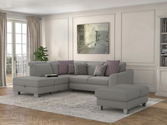 Sit&more Ecksofa »Dundee L-Form« mit Federkern und Edelstahlfüssen, wahlweise mit Kopfteilverstellung