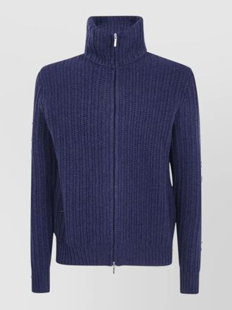 Barba cashmere virgin wool zip-up jacket
