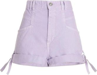 Isabel Marant High Waist Denim Shorts - Dames - Denim shorts - Paars - XS - Denim - Korte Broeken