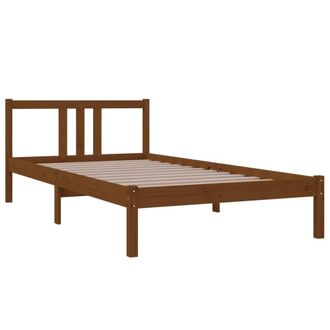 Berkfield Home Beautiful Bed Frame Honey Brown Solid Wood 100x200 cm