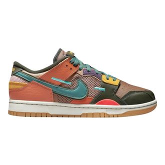 Nike Fitness, Heren, Veelkleurig, 40 1/2 EU, Leer, Dunk Low Scrap Archeo Sneakers