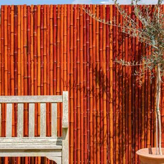 Papillon Bamboo Screening Roll Fencing Thick Red 5m x 2m