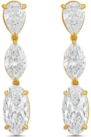 Diana M. Jewels 14kt Yellow Gold 13cts Lab Grown Multi-shaped diamond Drop Earrings