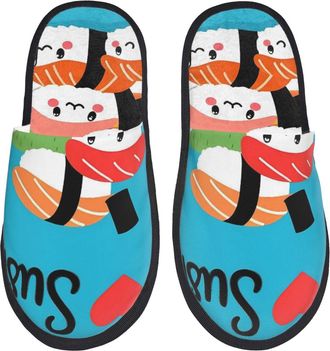 Generic I Love Sushi Women Men Slippers Non-Slip Shoes Cosy House Shoes For Indoor Outdoor Winter L