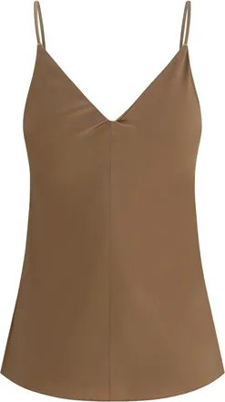 Brunello Cucinelli Womens Stretch Silk Top Praline Silk; Elastane Shirt