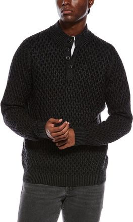Tommy Bahama Cross Cable Wool & Alpaca-Blend Button Neck Mock Sweater