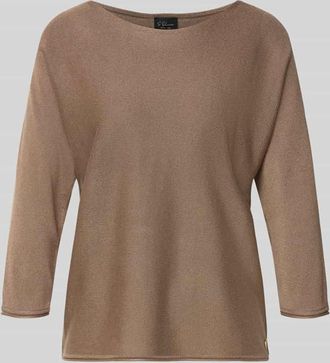 s.Oliver Black Label Relaxed Fit Strickpullover aus Viskose-Mix mit Glitzergarn in Mittelbraun, Gr&ouml;&szlig;e 34