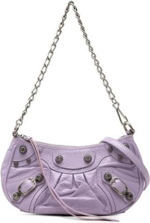 Balenciaga Pre-owned Le Cagole Schoudertas - Dames - Vintage Schoudertas - Paars - ONE Size - Leer - Vintage