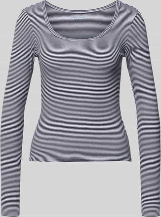 Review Slim Fit Longsleeve mit tiefen Rundhalsausschnitt in Dunkelblau, Gr&ouml;&szlig;e XL