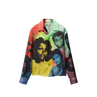 Versace Printed Silk Twill Slim Shirt