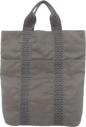 Herm&egrave;s Gray Nylon Tote Bag (Pre-Owned)