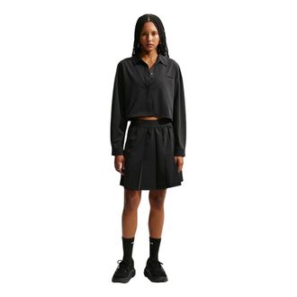 Nike 24.7 PerfectStretch Cropped Long-Sleeve Shirt - Dames - Sport - Zwart - Maat: M Leer