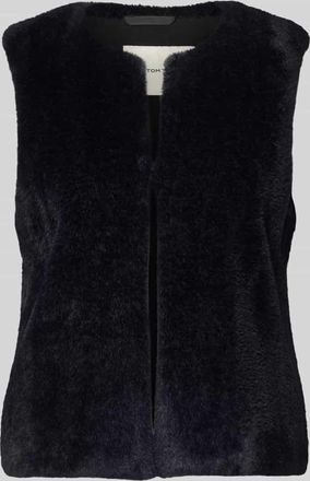 Tom Tailor Regular Fit Weste in Kunstfell-Optik in BLACK, Gr&ouml;&szlig;e XXL