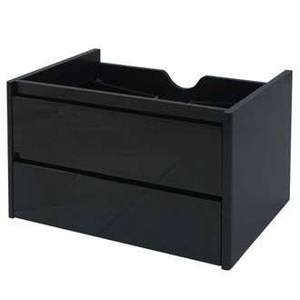 Hhg Hhg - Lavabo Mueble 628, Lavabo Mueble Ba&ntilde;o, Alto Brillo Cierre Suave 50x80cm, Negro