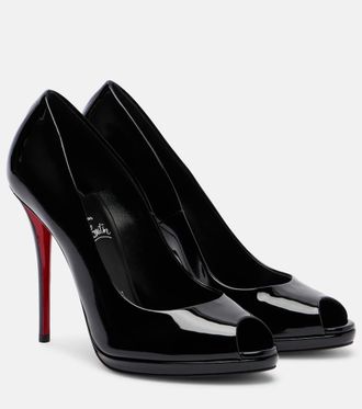 Christian Louboutin Lady Z patent leather peep-toe pumps